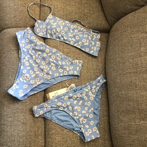Billabong Floral 3 Piece Bathing Suit Set